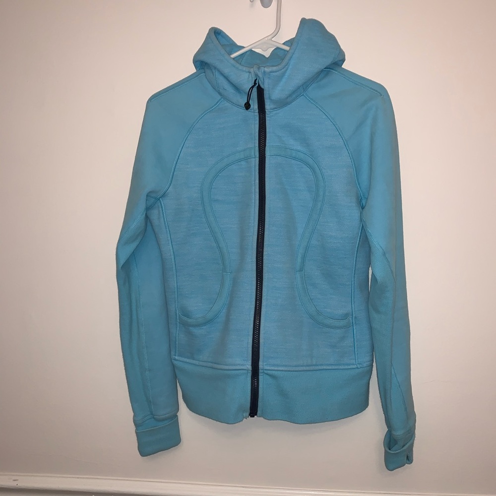 Lululemon bright blue scuba hoodie  jacket size 8